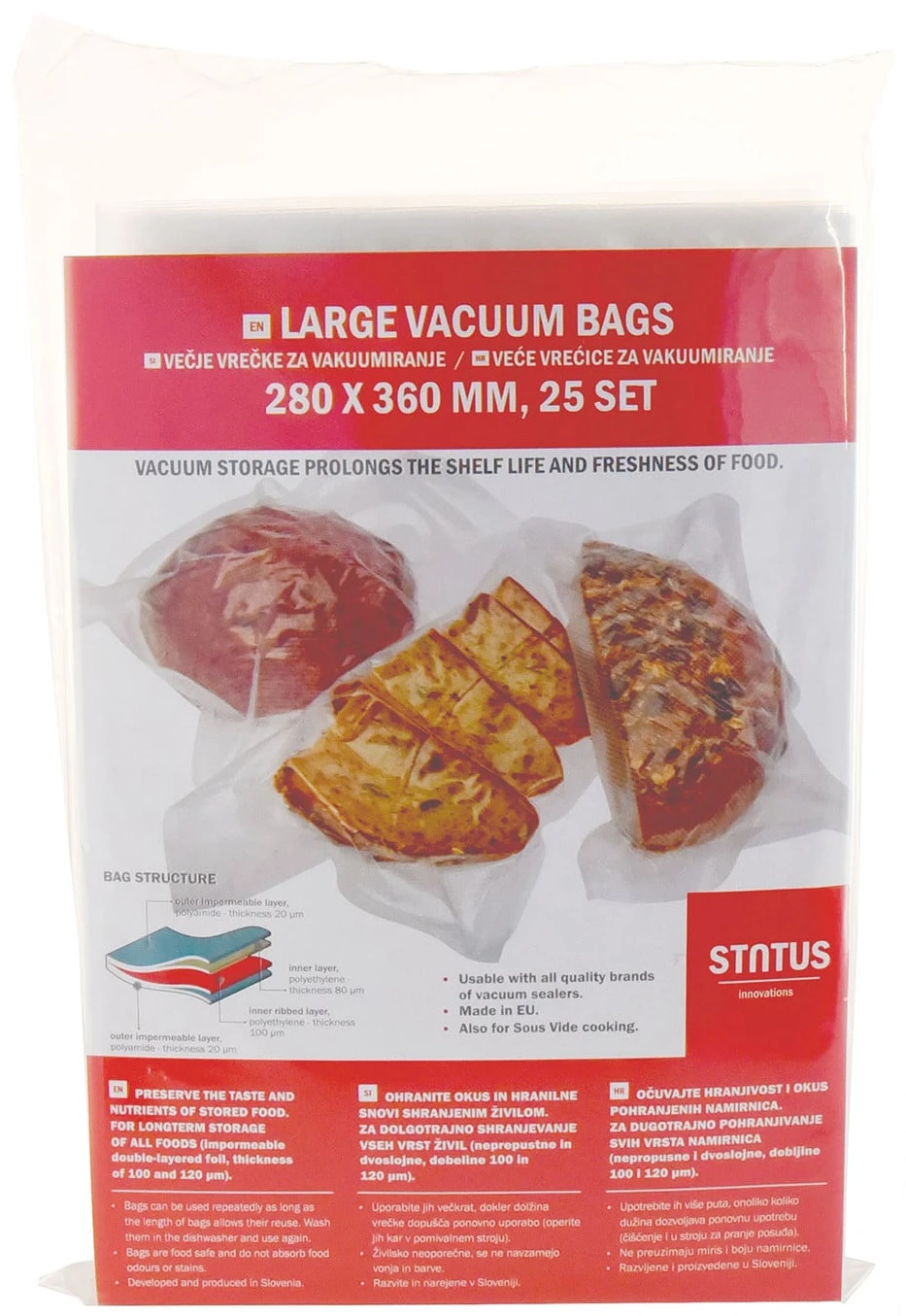 Пакеты для вакууматора Status 280x360 мм 25 шт. (176210)